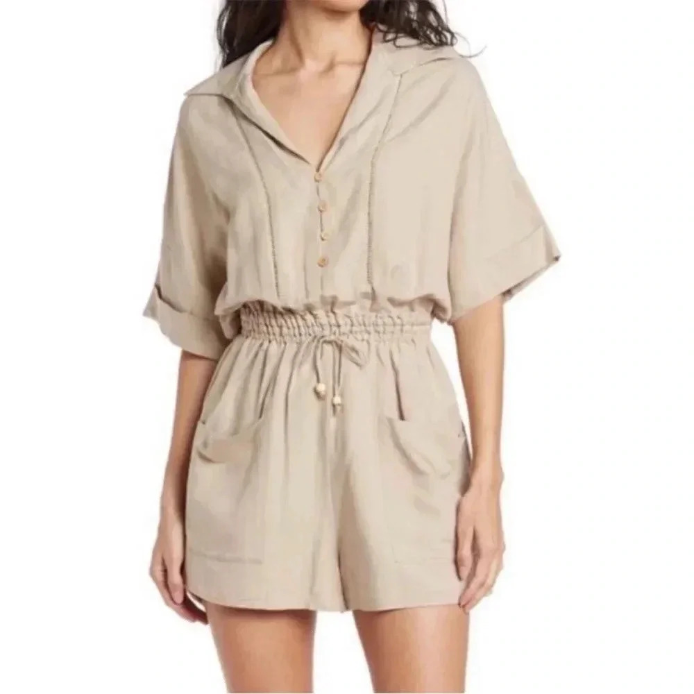 BlankNYC frappe linen  blend romper